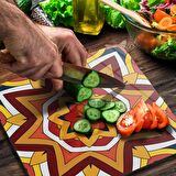Decovetro Cam Kesme Tahtası Kare DV277 Mandala Desenli 30x30 Cm