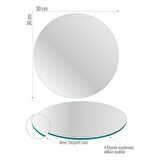 Decovetro Cam Kesme Tahtası Yuvarlak Mor Lale Desenli 30x30 Cm