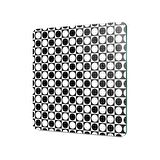 Decovetro Cam Kesme Tahtası Kare Küçük Yuvarlak Siyah Beyaz Desenli 30x30 Cm