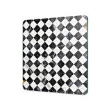 Decovetro Cam Kesme Tahtası Kare Siyah Beyaz Dama Desenli 30x30 Cm