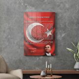 Decovetro Bayraklı Gençliğe Hitabe Cam Tablo