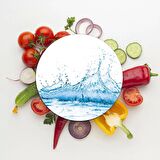 Decovetro Cam Kesme Tahtası Yuvarlak Splash Desenli 30x30 Cm