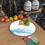Decovetro Cam Kesme Tahtası Yuvarlak Splash Desenli 30x30 Cm