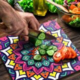 Decovetro Cam Kesme Tahtası Kare Mandala Desenli 1307 30x30 Cm