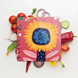 Decovetro Cam Kesme Tahtası Kare Çiçek Desenli 30x30 Cm
