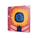 Decovetro Cam Kesme Tahtası Kare Çiçek Desenli 30x30 Cm
