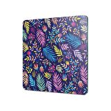 Decovetro Cam Kesme Tahtası Kare Renkli Yaprak Desenli 30x30 Cm