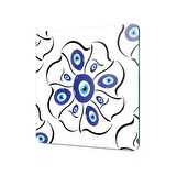 Decovetro Cam Kesme Tahtası Kare Nazar Çiçekleri Desenli 30x30 Cm