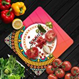 Decovetro Cam Kesme Tahtası Kare Summer Time Desenli 30x30 Cm