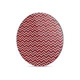 Decovetro Cam Kesme Tahtası Yuvarlak Kırmızı Beyaz Dalga Desenli 30x30 Cm