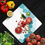 Decovetro Cam Kesme Tahtası Kare Petek Desenli 30x30 Cm