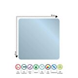 Decovetro Cam Kesme Tahtası Kare Beyaz Kırmızı Kalp Desenli 30x30 Cm