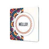 Decovetro Cam Kesme Tahtası Kare Hello Desenli 30x30 Cm