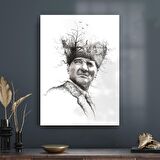 Decovetro Atatürk Cam Tablo Özel çizim