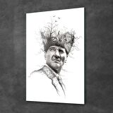 Decovetro Atatürk Cam Tablo Özel çizim