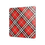 Decovetro Cam Kesme Tahtası Kare Kırmızı Ekose Desenli 30x30 Cm