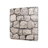 Decovetro Cam Kesme Tahtası Kare Taş Duvar Desenli 30x30 Cm