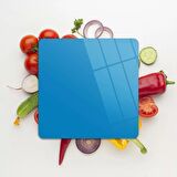 Decovetro Cam Kesme Tahtası Kare Aqua Rengi 30x30 Cm