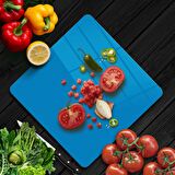 Decovetro Cam Kesme Tahtası Kare Aqua Rengi 30x30 Cm