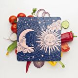 Decovetro Cam Kesme Tahtası Kare Mavi Horoscope Desenli 30x30 Cm