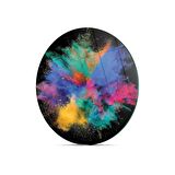 Decovetro Cam Kesme Tahtası Yuvarlak Renk Bulutu Desenli 30x30 Cm