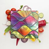 Decovetro Cam Kesme Tahtası Kare Dalgalı Vitray Desenli 30x30 Cm