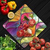 Decovetro Cam Kesme Tahtası Kare Dalgalı Vitray Desenli 30x30 Cm