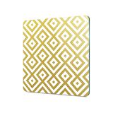 Decovetro Cam Kesme Tahtası Kare Gold Geometrik Desenli 30x30 Cm