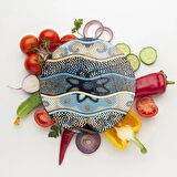 Decovetro Cam Kesme Tahtası Yuvarlak Mozaik Çini Desenli 30x30 Cm