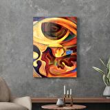 Decovetro Cam Tablo Soyut Yağlı Boya Desenli