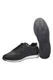 Erkek Günlük Cilt Sneaker Ayakkabı SİYAH - BEYAZ
