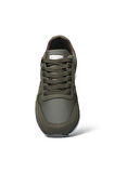 Erkek Günlük Cilt Sneaker Ayakkabı HAKİ - BEJ
