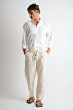 Marmaris Erkek Keten Karışımlı Dikiş Detaylı Relaxed Pantolon E210-3