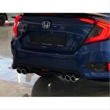 Honda Cıvıc Fc5 2016-2020 Dıfüzör 4 Egzoz Pıano Black