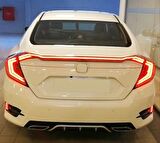 Honda Cıvıc Fc5 2016-2021 Hareketli Sinyalli Led Stop Ve Spoıler Takımı Kırmızı