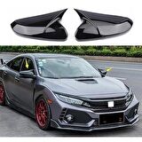 Honda Civic Fc5 Hb Sedan Uyumlu Yarasa Ayna Kapağı (Parlak Siyah)