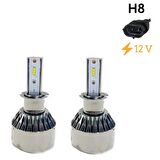 Led Far Ampulü Küçük Kasa Beyaz H8 36W 4800Lm 12V / Laam914