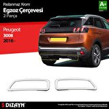 Peugeot 3008 Krom Egzoz Çıkışı 2 Prç. 2016 Üzeri