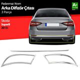 Skoda Superb Krom Egzoz Çıkışı 3 Parça Set 2015-2019