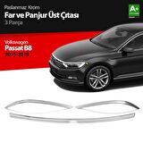 Volkswagen Passat B8 Krom Far Üzeri Çıta Seti 3 Parça 2015 Üzeri