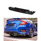 Honda Civic FC5 Turbo Difüzör 2017 Arka Tampon Eki Siyah