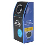 12V Araba Motoru Başlat Basmalı Düğme Anahtarı Ateşleme Marş Kiti Mavi Led Evrensel