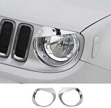 Jeep Renegade 2014 2017 Ön Far Kaplama ABS Krom