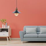 Gönen Tekli Siyah Modern Retro Sarkıt Mutfak Retro Salon Avize 