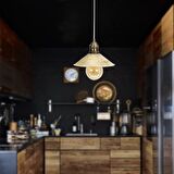 Gönen Tekli Beyaz Patinalı Modern Retro Sarkıt Mutfak Salon Avize 