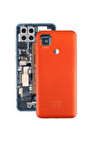 Xiaomi Red Mi 9c Uyumlu  Arka Kapak Kasa Turuncu
