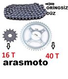 Honda Cbf 150 Performans Zincir Dişli Seti Oringsiz Düz Zincirli Arka 40T ,Ön 16T - Arasmoto