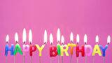 Rengarenk Happy Birthday Yazılabilen Doğum Günü Mumu