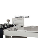 Pasific Home Bois Açılır Yemek Masası, Parlak Beyaz