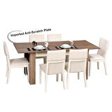 Pasific Home Bois Açılır Yemek Masası, Meşe&Krem